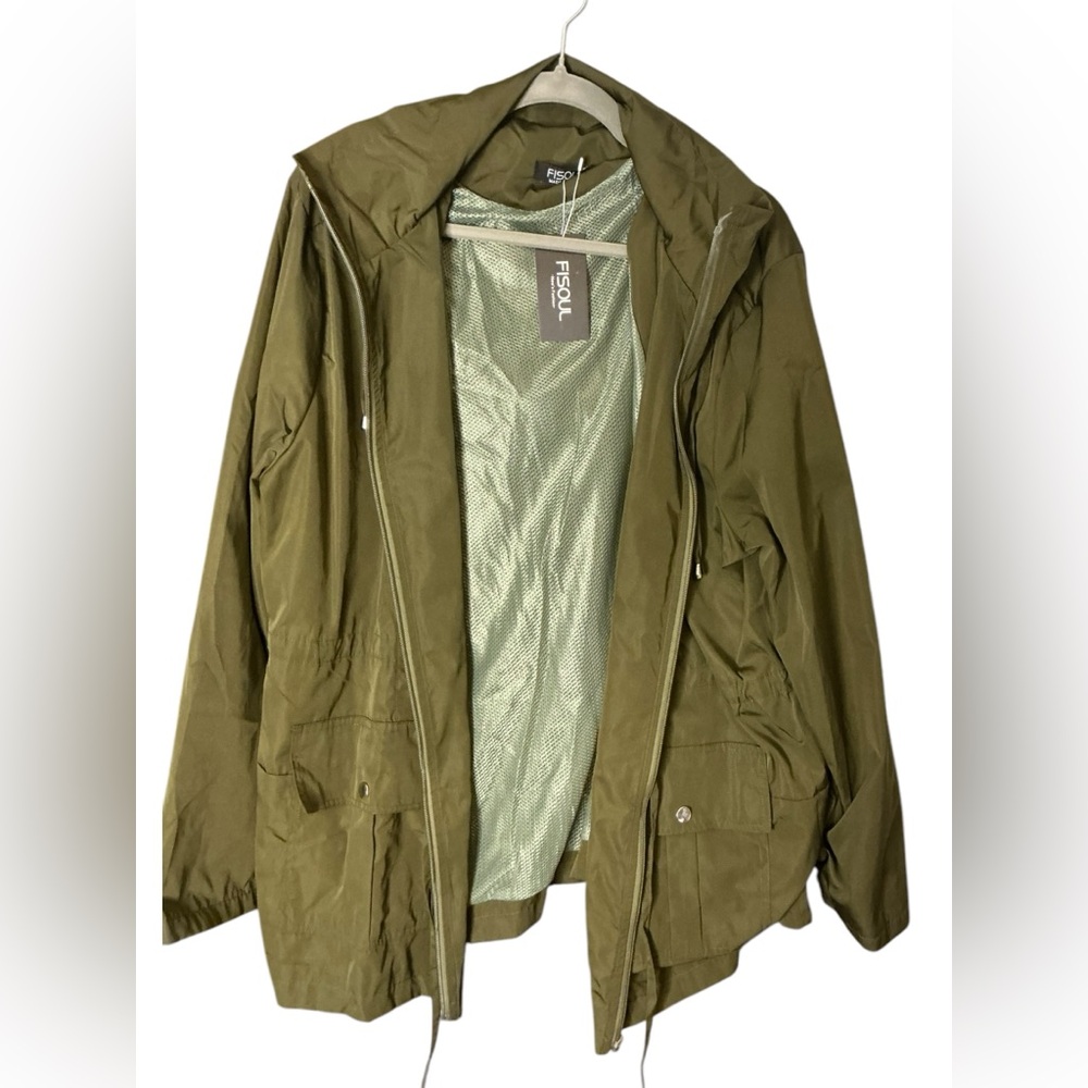 Fisoul Women Green Rain jacket